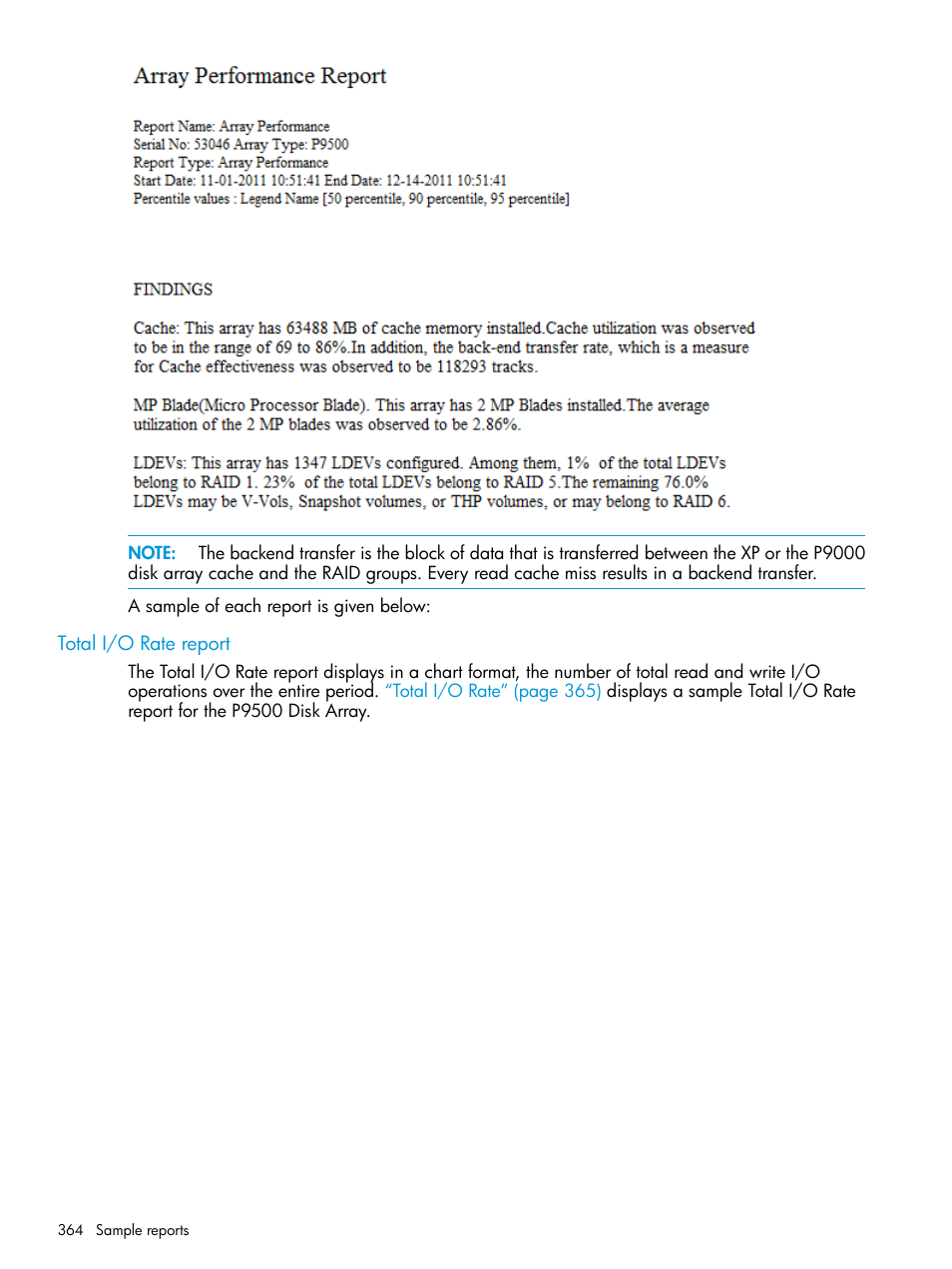 Total i/o rate report | HP XP P9000 Performance Advisor Software User Manual | Page 364 / 419