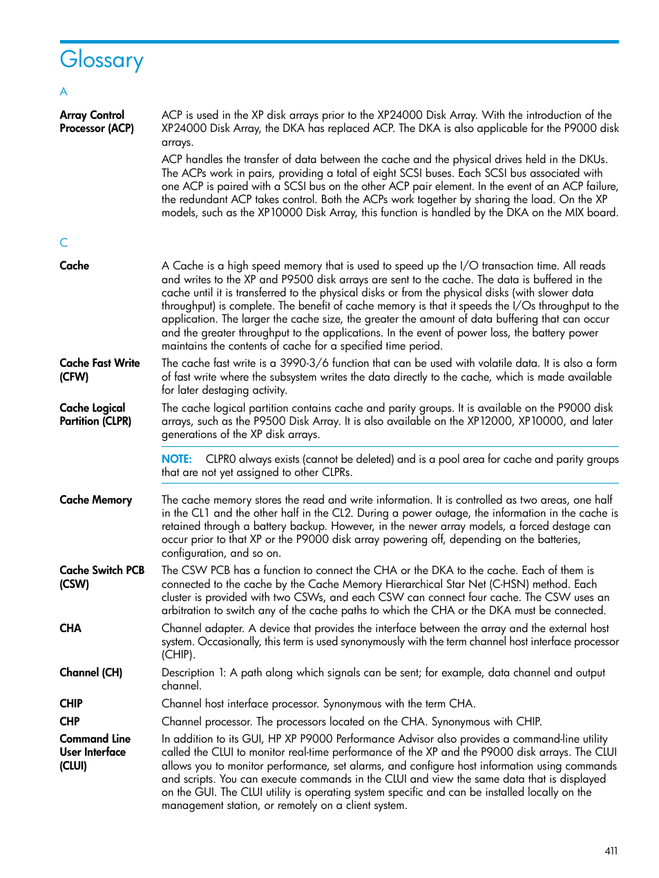 Glossary | HP XP P9000 Performance Advisor Software User Manual | Page 411 / 419