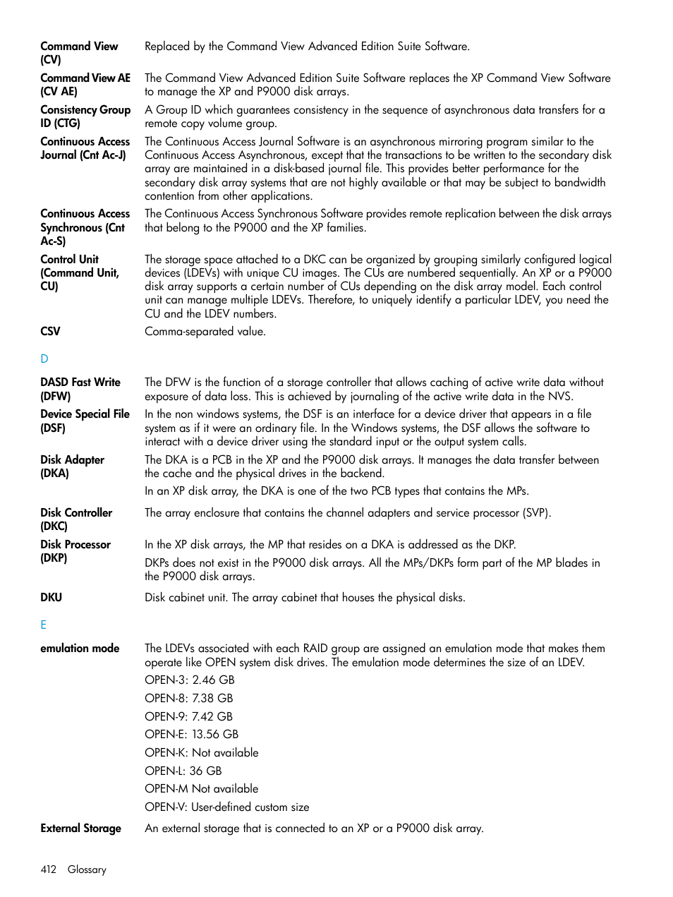 HP XP P9000 Performance Advisor Software User Manual | Page 412 / 419