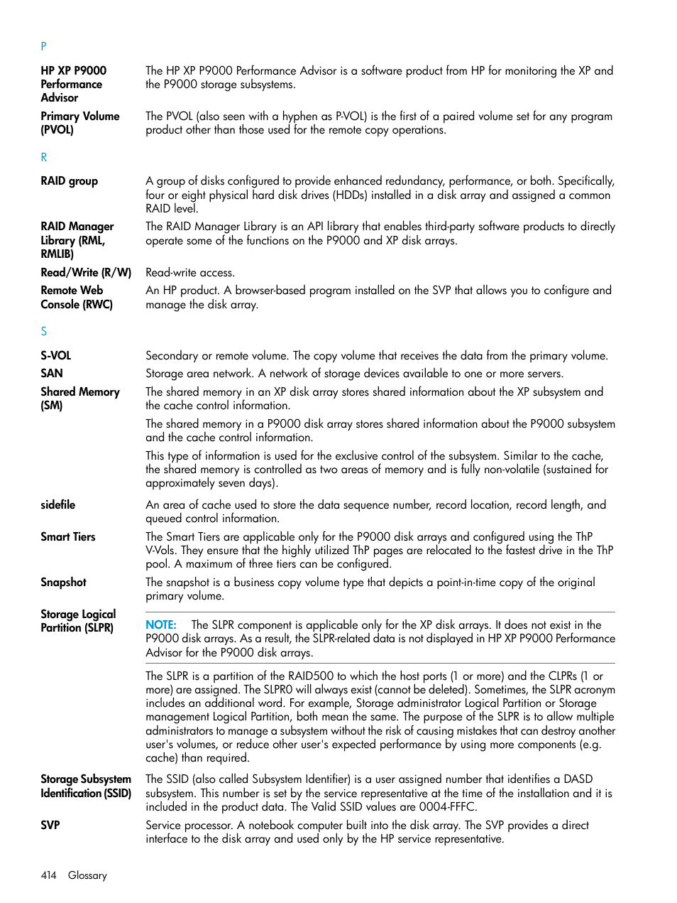 HP XP P9000 Performance Advisor Software User Manual | Page 414 / 419