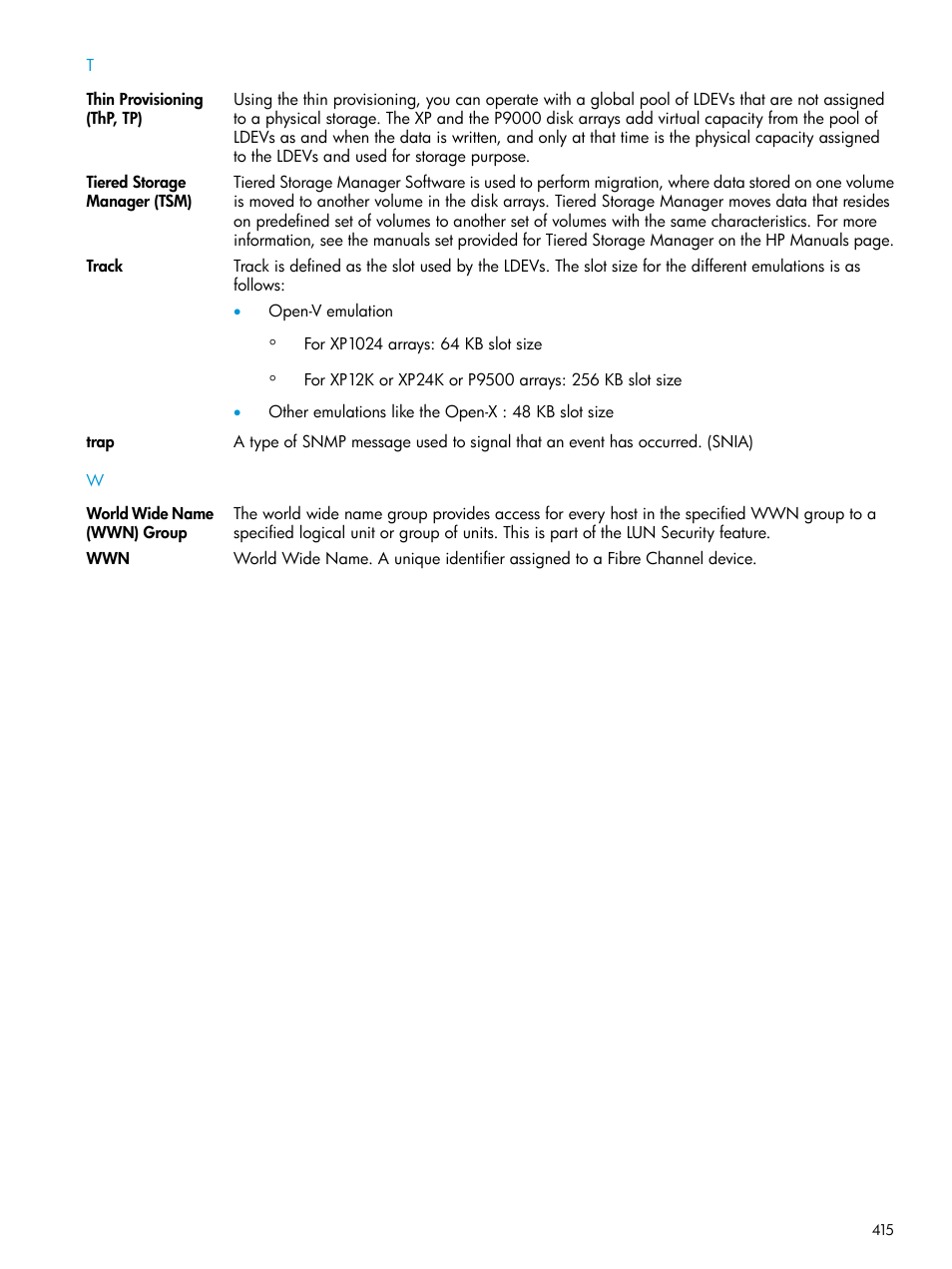 HP XP P9000 Performance Advisor Software User Manual | Page 415 / 419