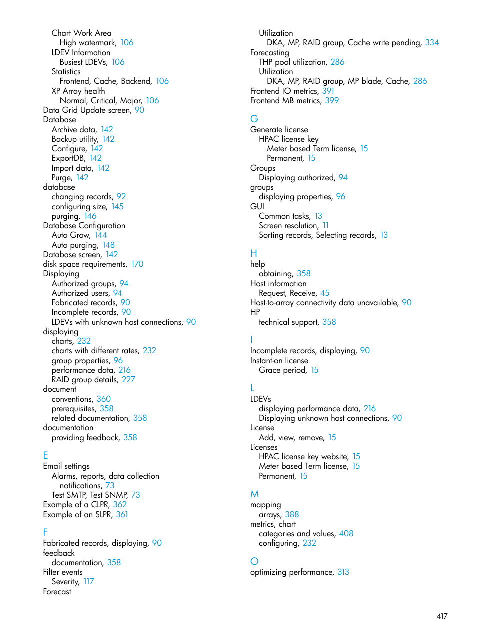 HP XP P9000 Performance Advisor Software User Manual | Page 417 / 419