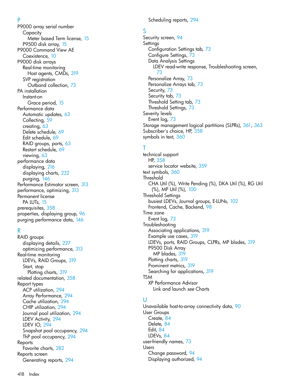 HP XP P9000 Performance Advisor Software User Manual | Page 418 / 419