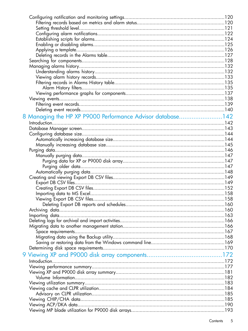 HP XP P9000 Performance Advisor Software User Manual | Page 5 / 419