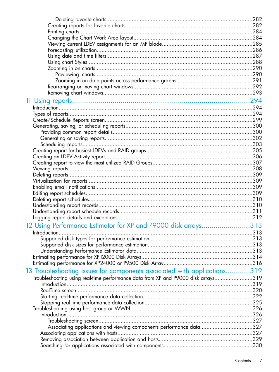 11 using reports | HP XP P9000 Performance Advisor Software User Manual | Page 7 / 419