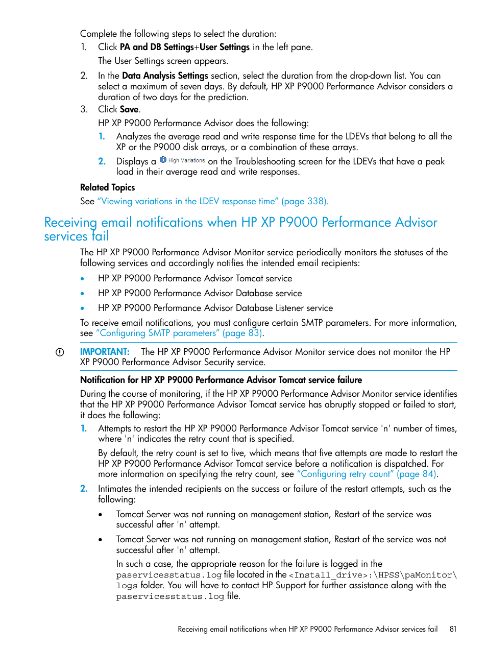 HP XP P9000 Performance Advisor Software User Manual | Page 81 / 419