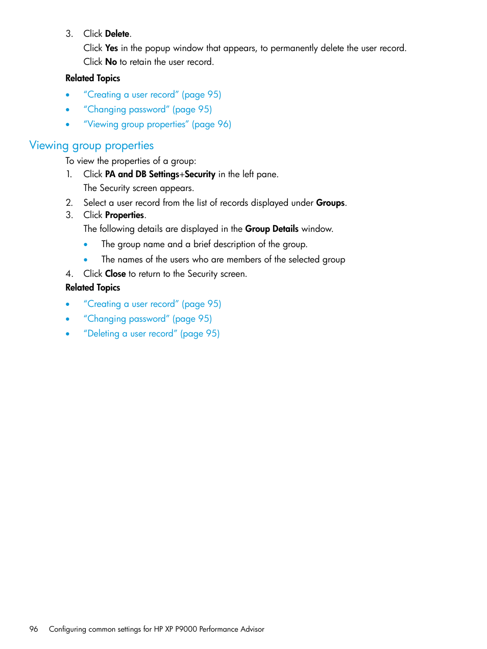 Viewing group properties | HP XP P9000 Performance Advisor Software User Manual | Page 96 / 419