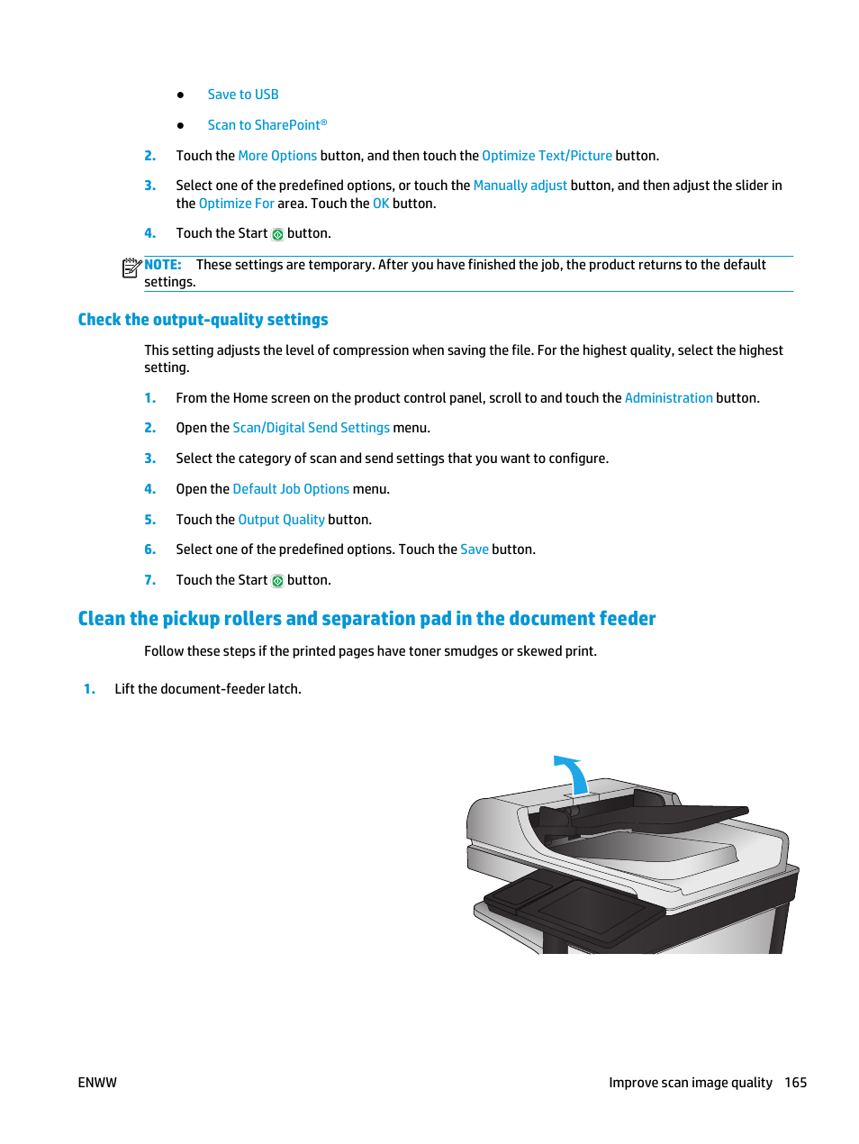 Check the output-quality settings | HP Color LaserJet Enterprise Multifunction M680 Printer series User Manual | Page 177 / 198