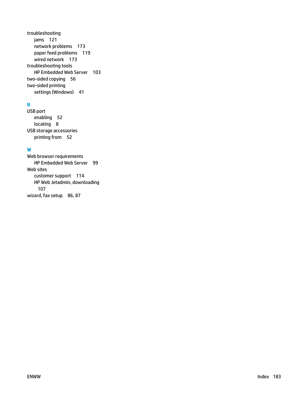 HP Color LaserJet Enterprise Multifunction M680 Printer series User Manual | Page 195 / 198