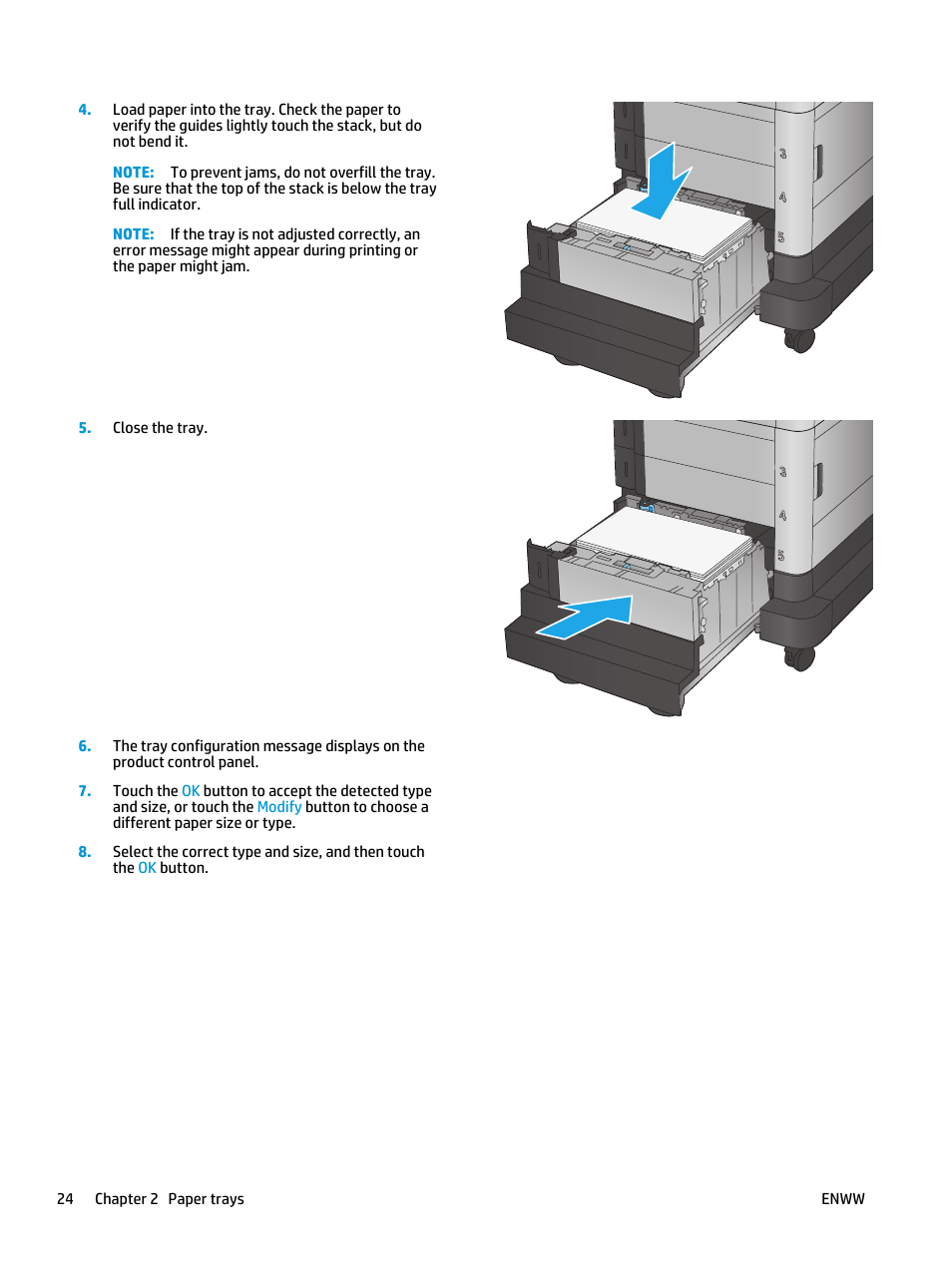HP Color LaserJet Enterprise Multifunction M680 Printer series User Manual | Page 36 / 198