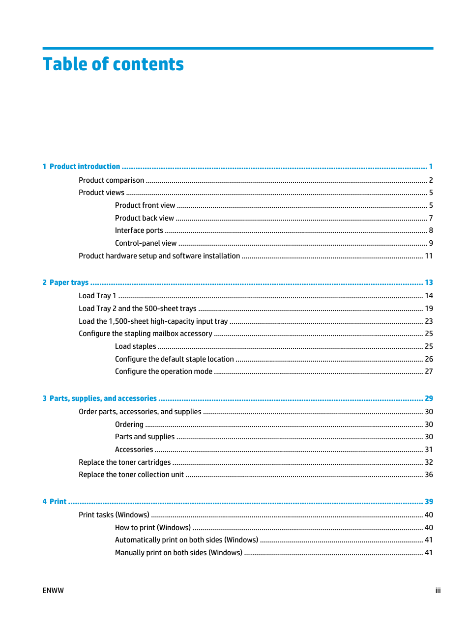 HP Color LaserJet Enterprise Multifunction M680 Printer series User Manual | Page 5 / 198