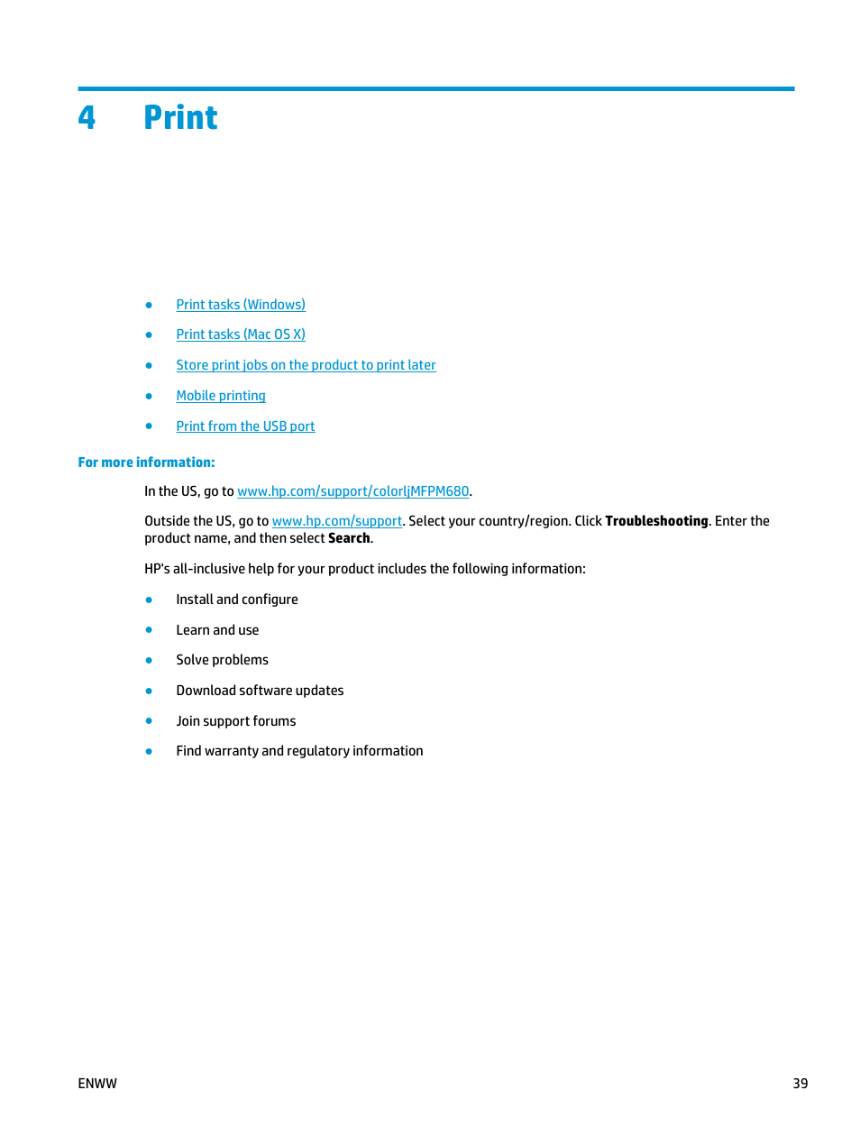 Print, 4 print, 4print | HP Color LaserJet Enterprise Multifunction M680 Printer series User Manual | Page 51 / 198