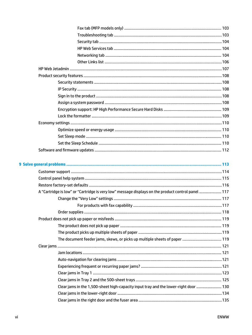 HP Color LaserJet Enterprise Multifunction M680 Printer series User Manual | Page 8 / 198