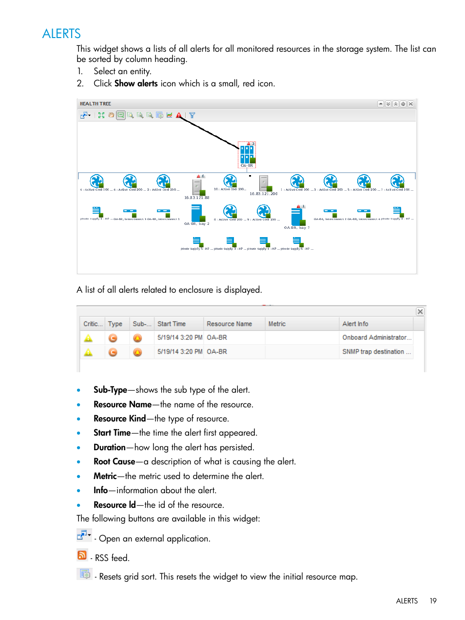 Alerts | HP OneView for VMware vCenter User Manual | Page 19 / 25