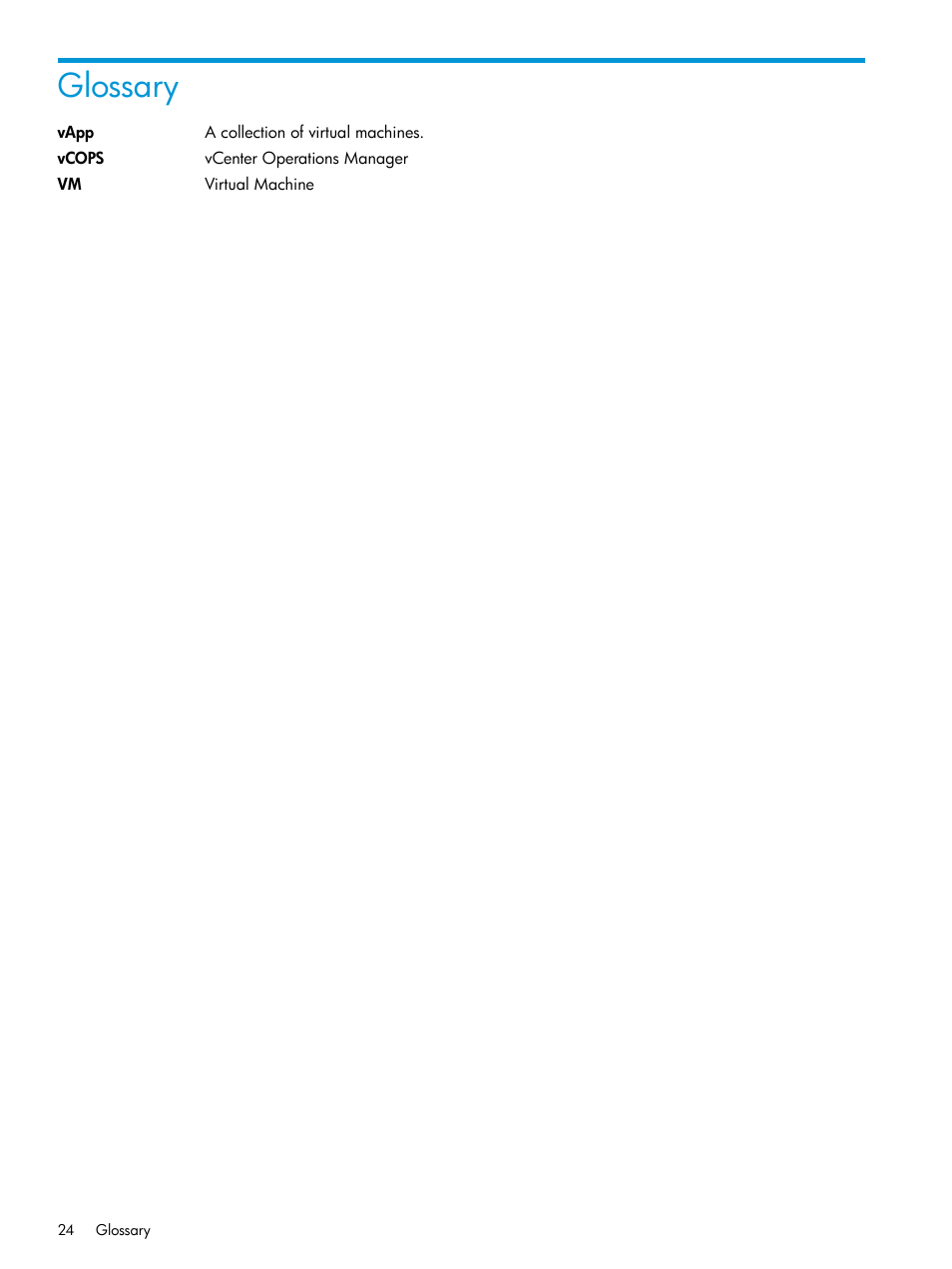Glossary | HP OneView for VMware vCenter User Manual | Page 24 / 25