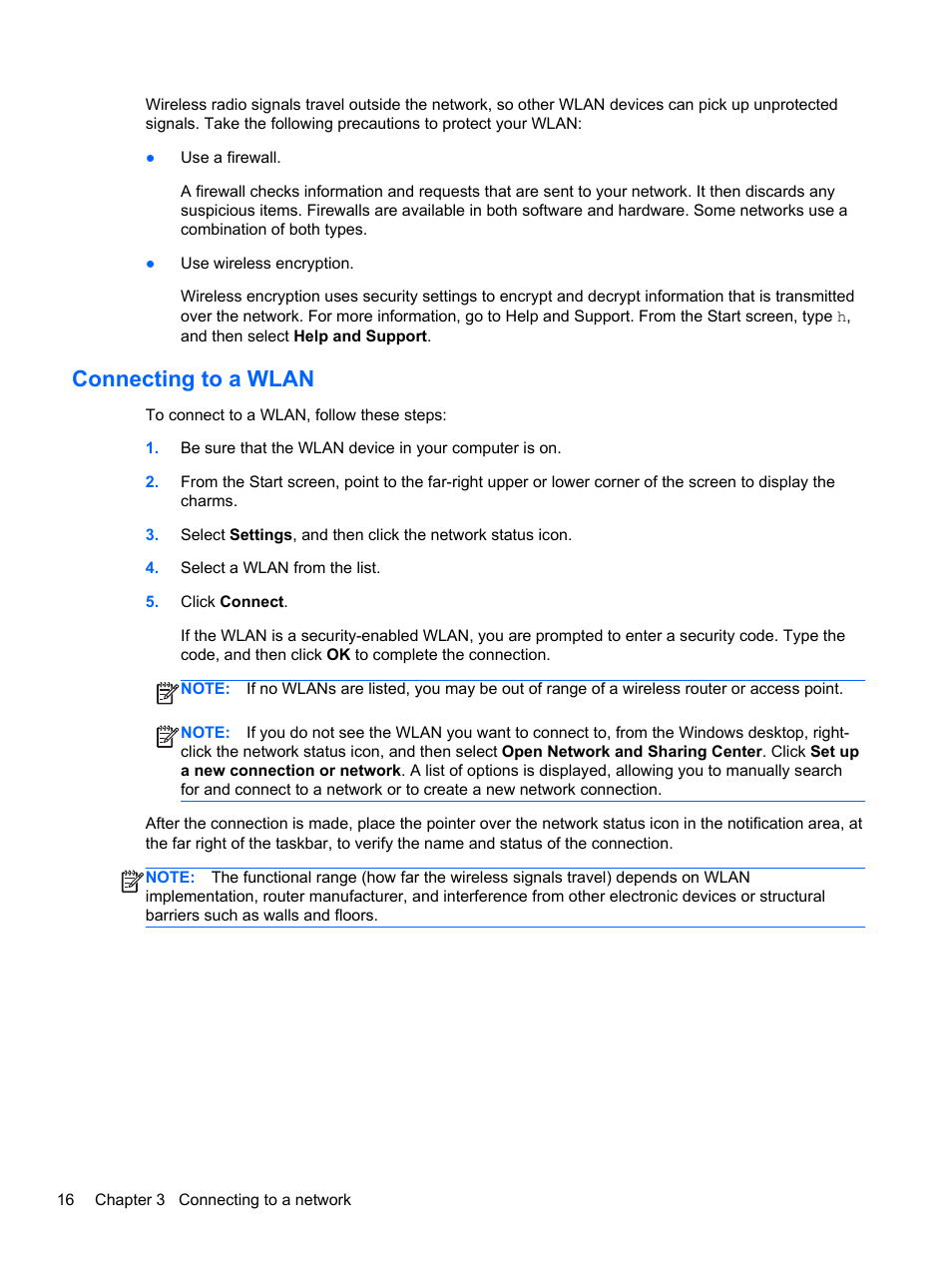 Connecting to a wlan | HP ENVY Recline 23-k119c TouchSmart All-in-One Desktop PC User Manual | Page 22 / 79