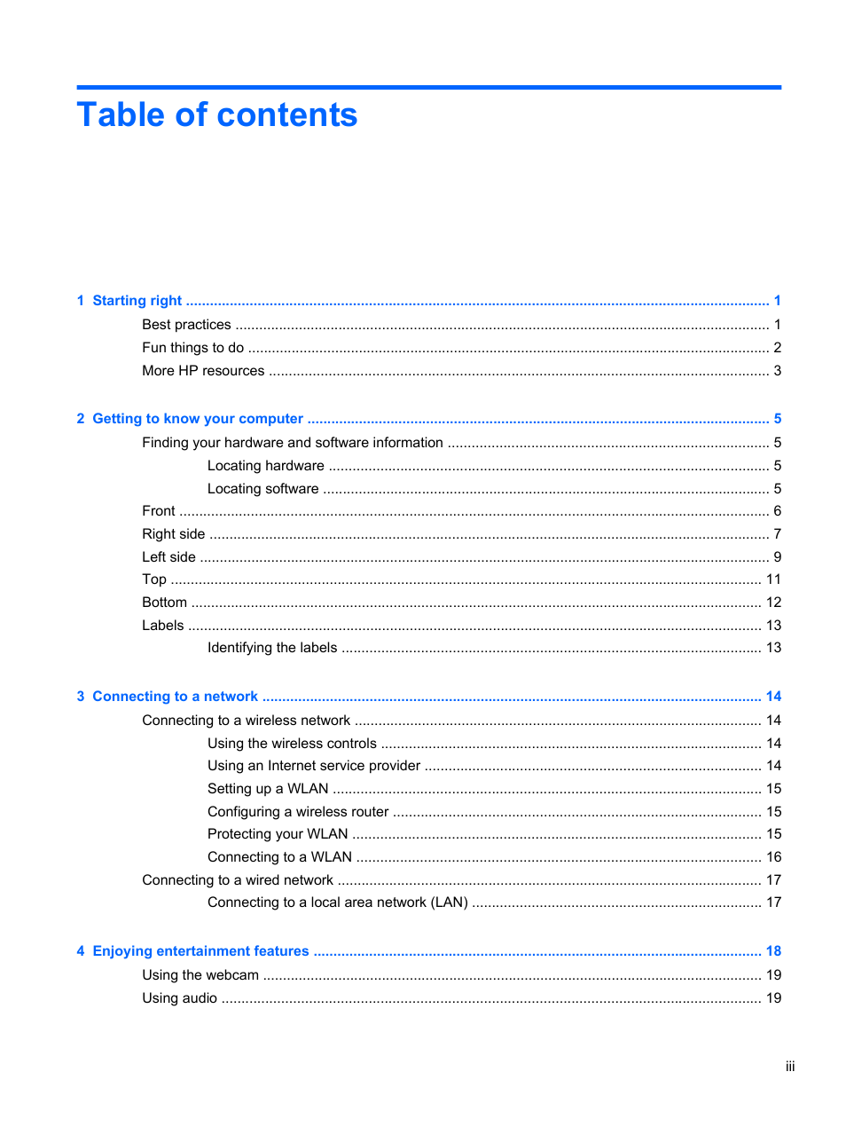 HP ENVY Recline 23-k119c TouchSmart All-in-One Desktop PC User Manual | Page 3 / 79