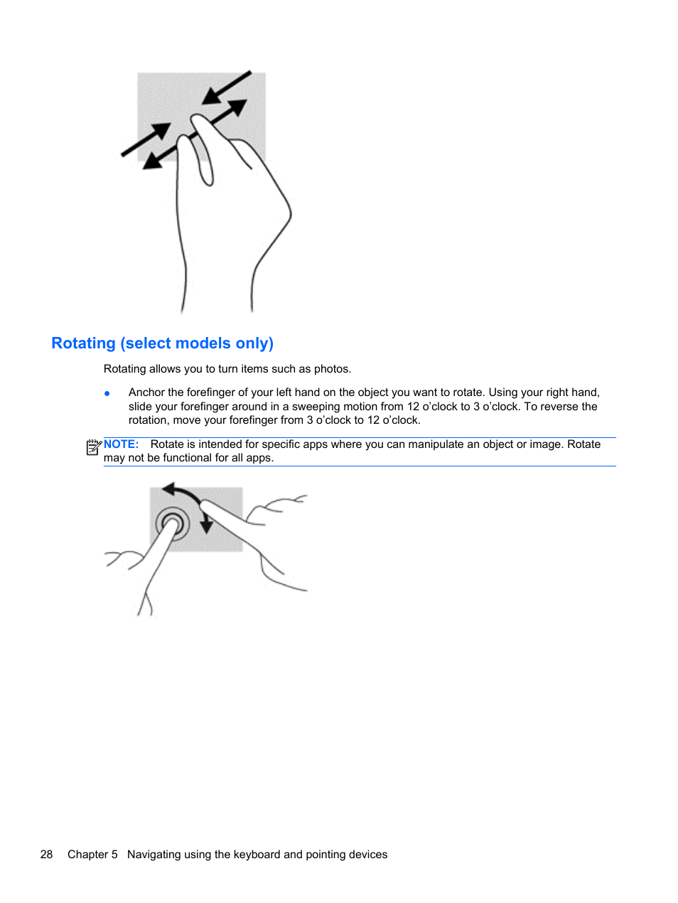 Rotating (select models only) | HP ENVY Recline 23-k119c TouchSmart All-in-One Desktop PC User Manual | Page 34 / 79