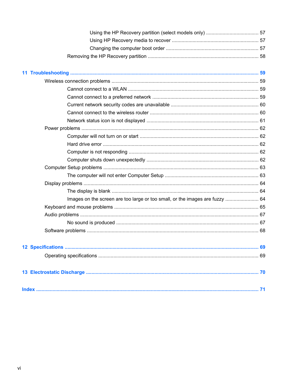 HP ENVY Recline 23-k119c TouchSmart All-in-One Desktop PC User Manual | Page 6 / 79