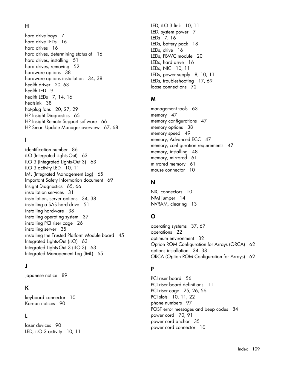 HP ProLiant DL385 G7 Server User Manual | Page 109 / 111