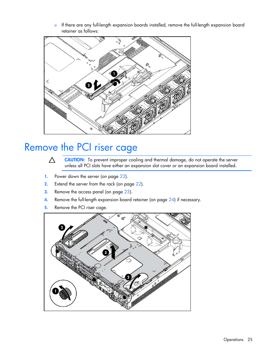 Remove the pci riser cage | HP ProLiant DL385 G7 Server User Manual | Page 25 / 111