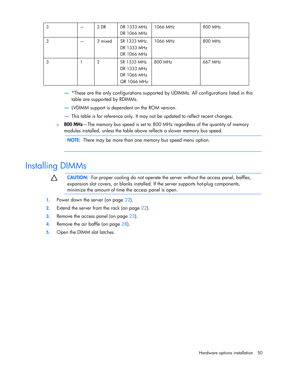 Installing dimms | HP ProLiant DL385 G7 Server User Manual | Page 50 / 111