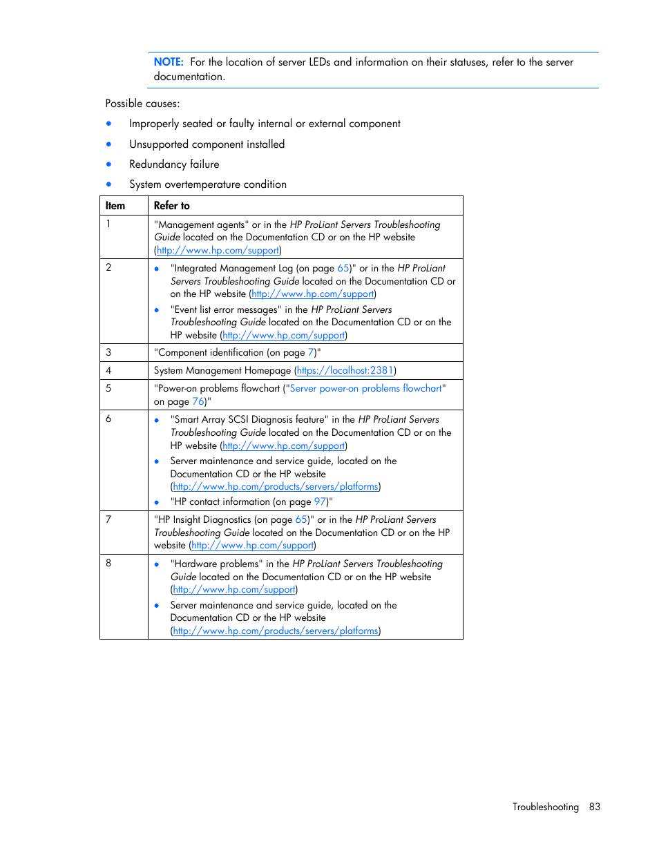 HP ProLiant DL385 G7 Server User Manual | Page 83 / 111