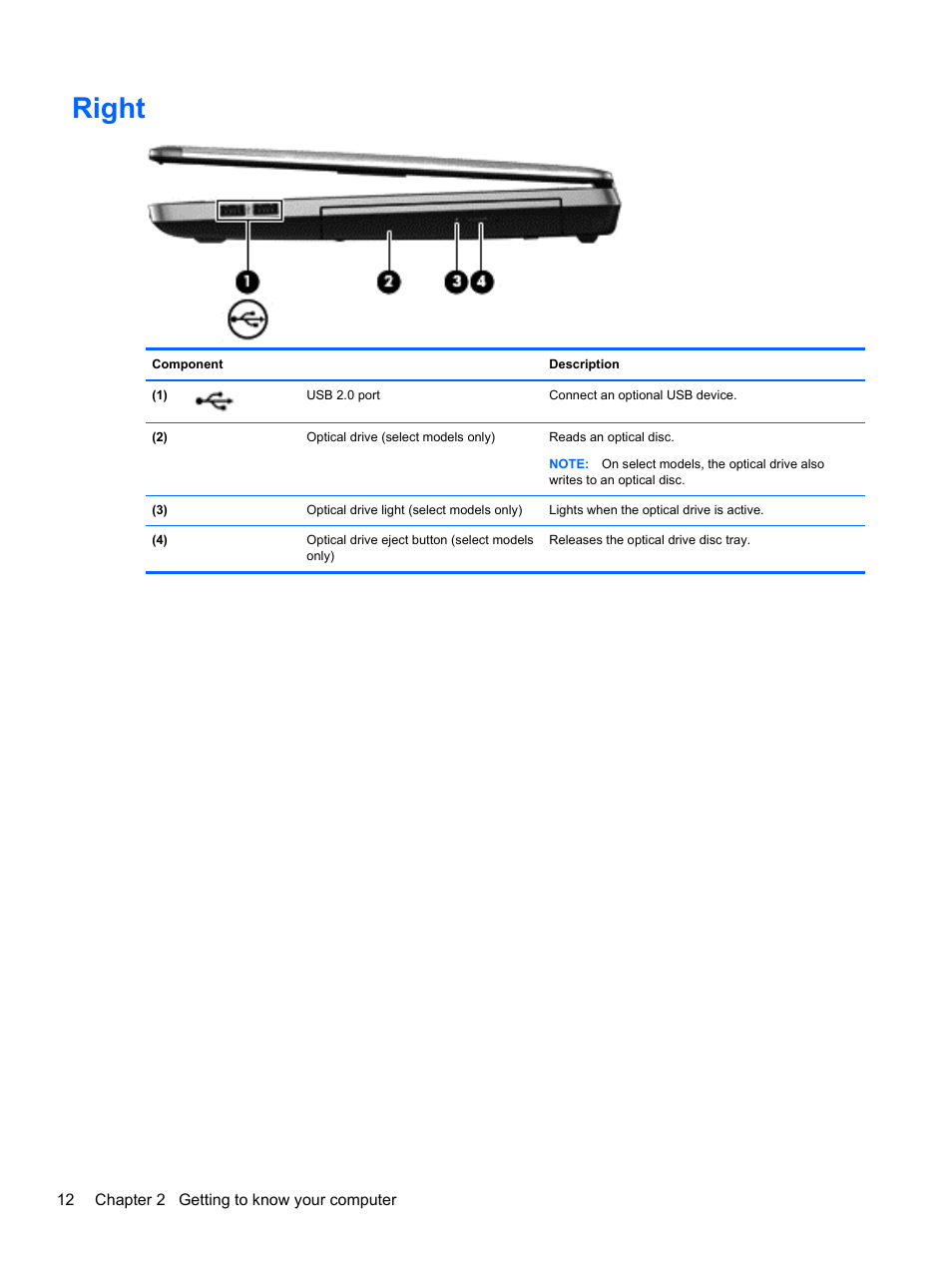 Right | HP ProBook 4446s Notebook-PC User Manual | Page 22 / 100