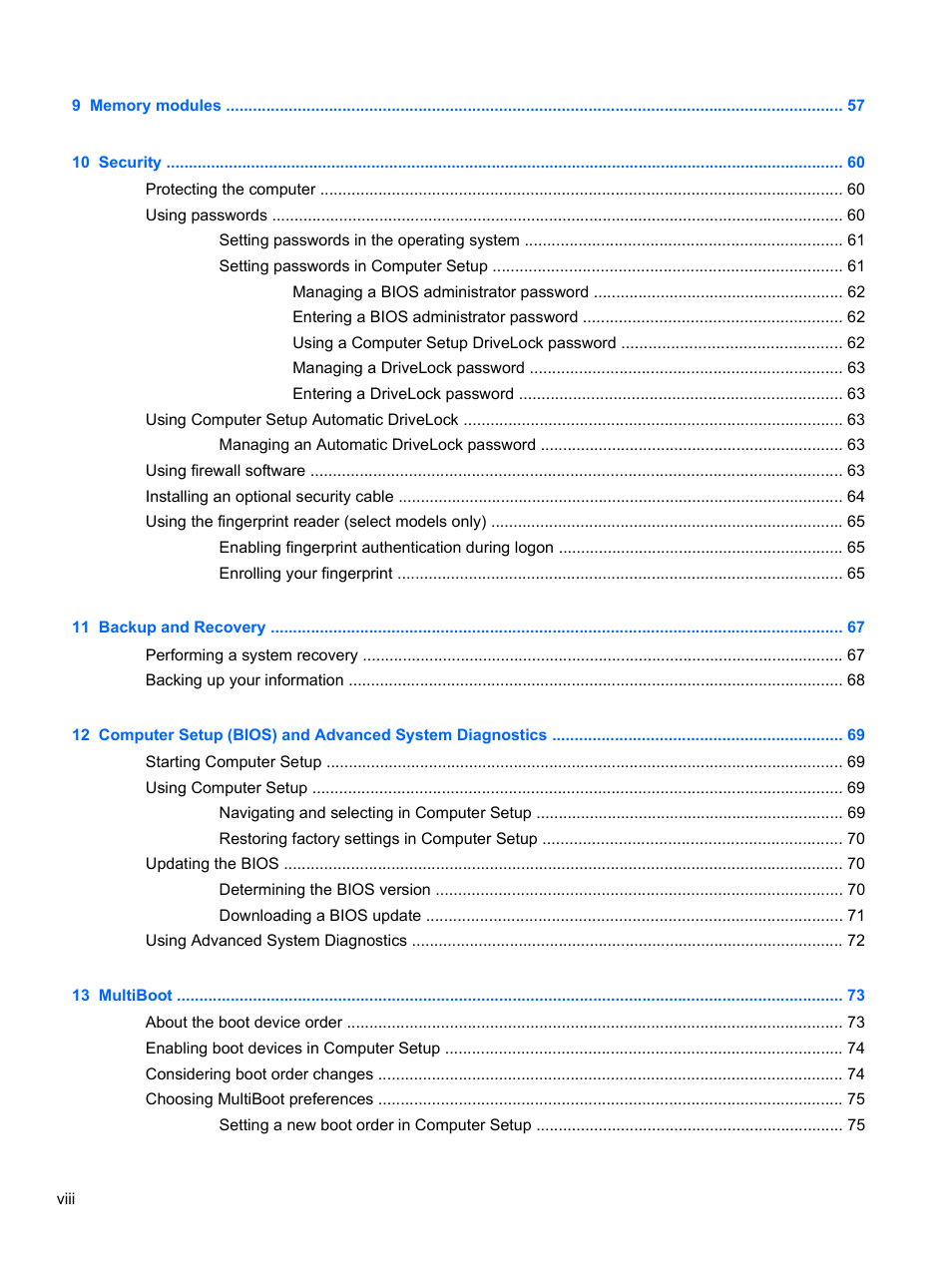 HP ProBook 4446s Notebook-PC User Manual | Page 8 / 100