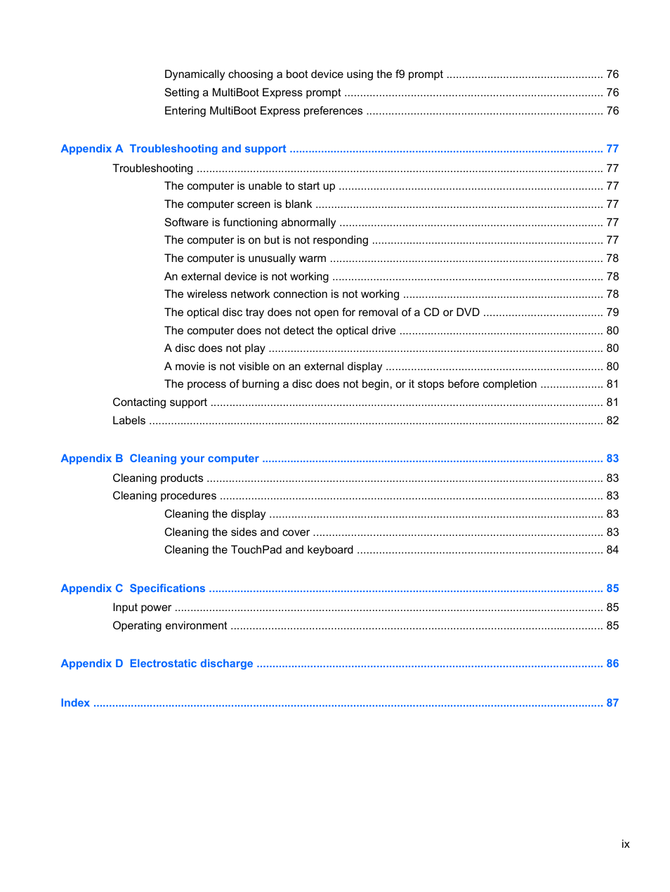 HP ProBook 4446s Notebook-PC User Manual | Page 9 / 100