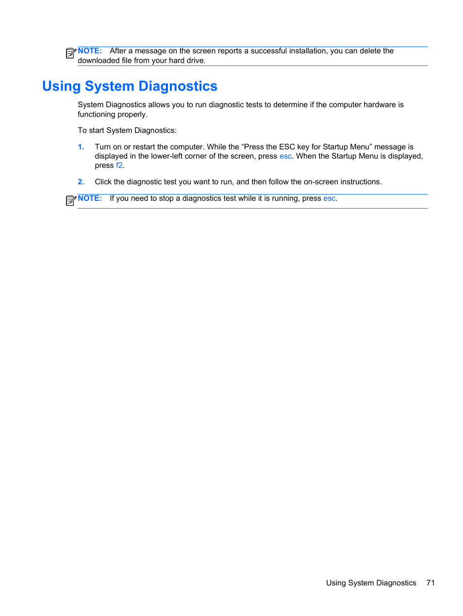 Using system diagnostics | HP Pavilion m6-1002xx Entertainment Notebook PC User Manual | Page 81 / 101