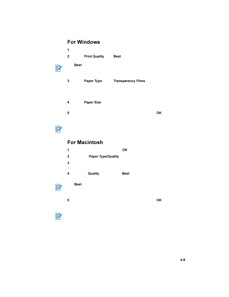 For windows, For macintosh | HP Deskjet 450 Mobile Printer series User Manual | Page 37 / 86