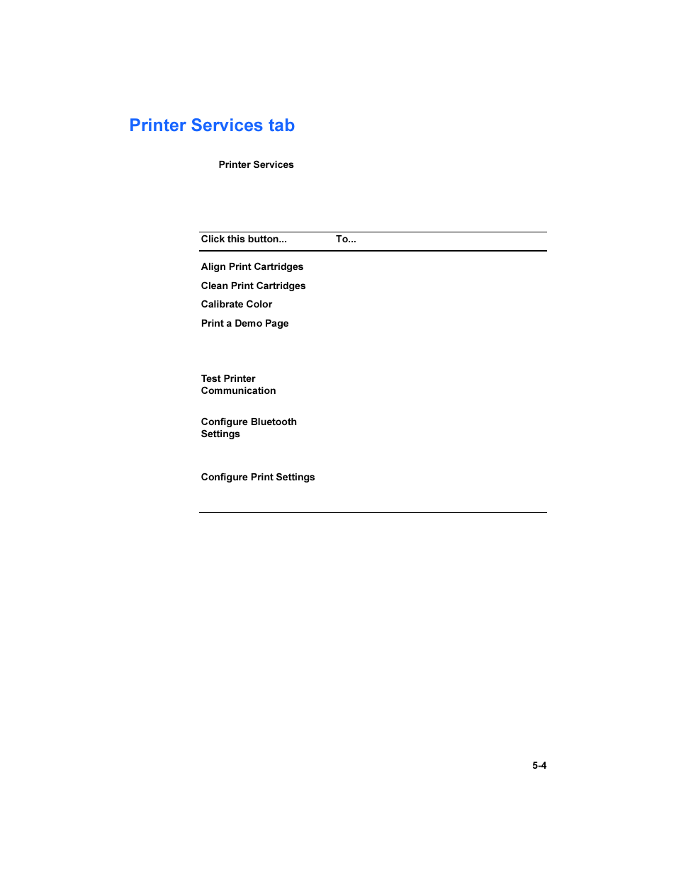 Printer services tab, Printer services tab -4 | HP Deskjet 450 Mobile Printer series User Manual | Page 41 / 86