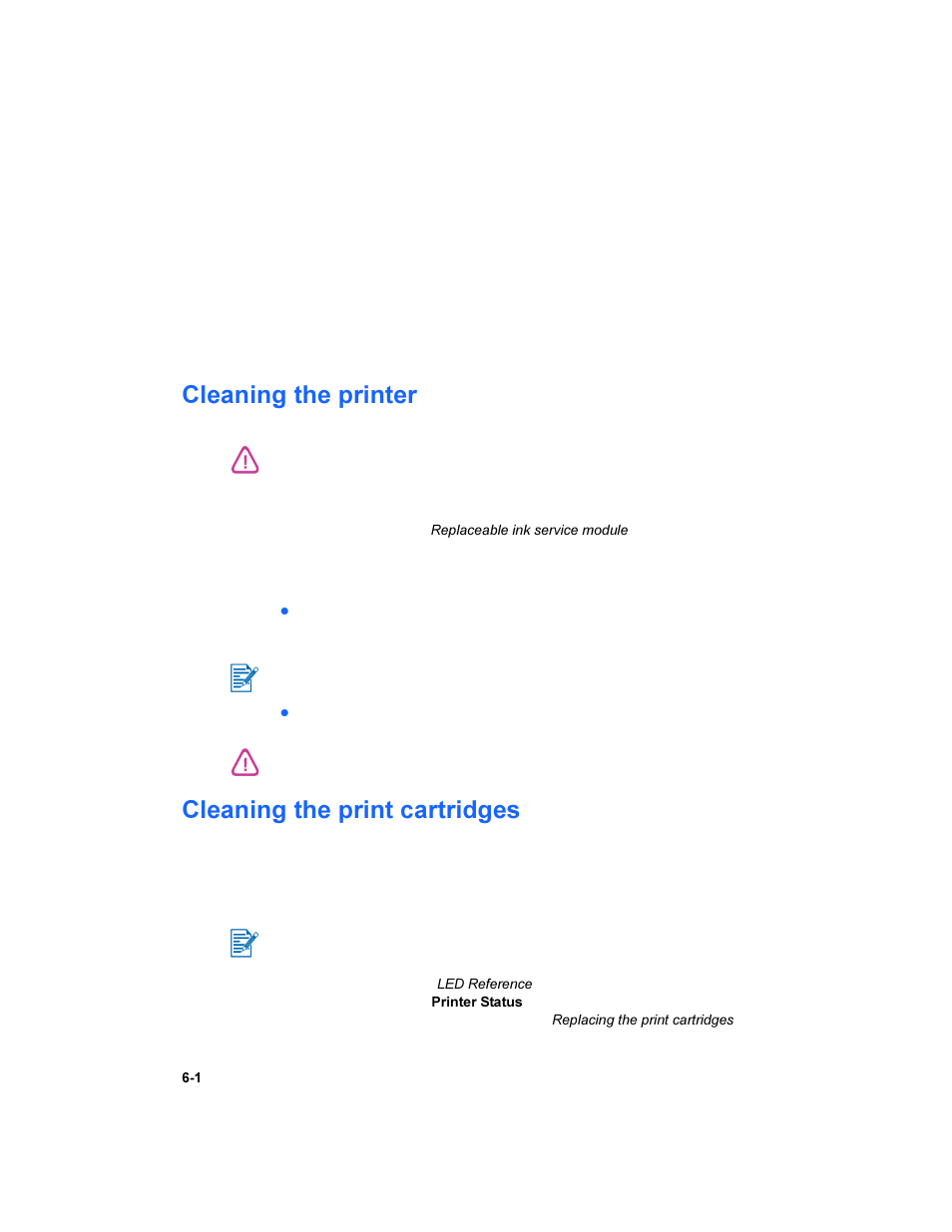 Maintaining the printer, Cleaning the printer, Cleaning the print cartridges | HP Deskjet 450 Mobile Printer series User Manual | Page 42 / 86