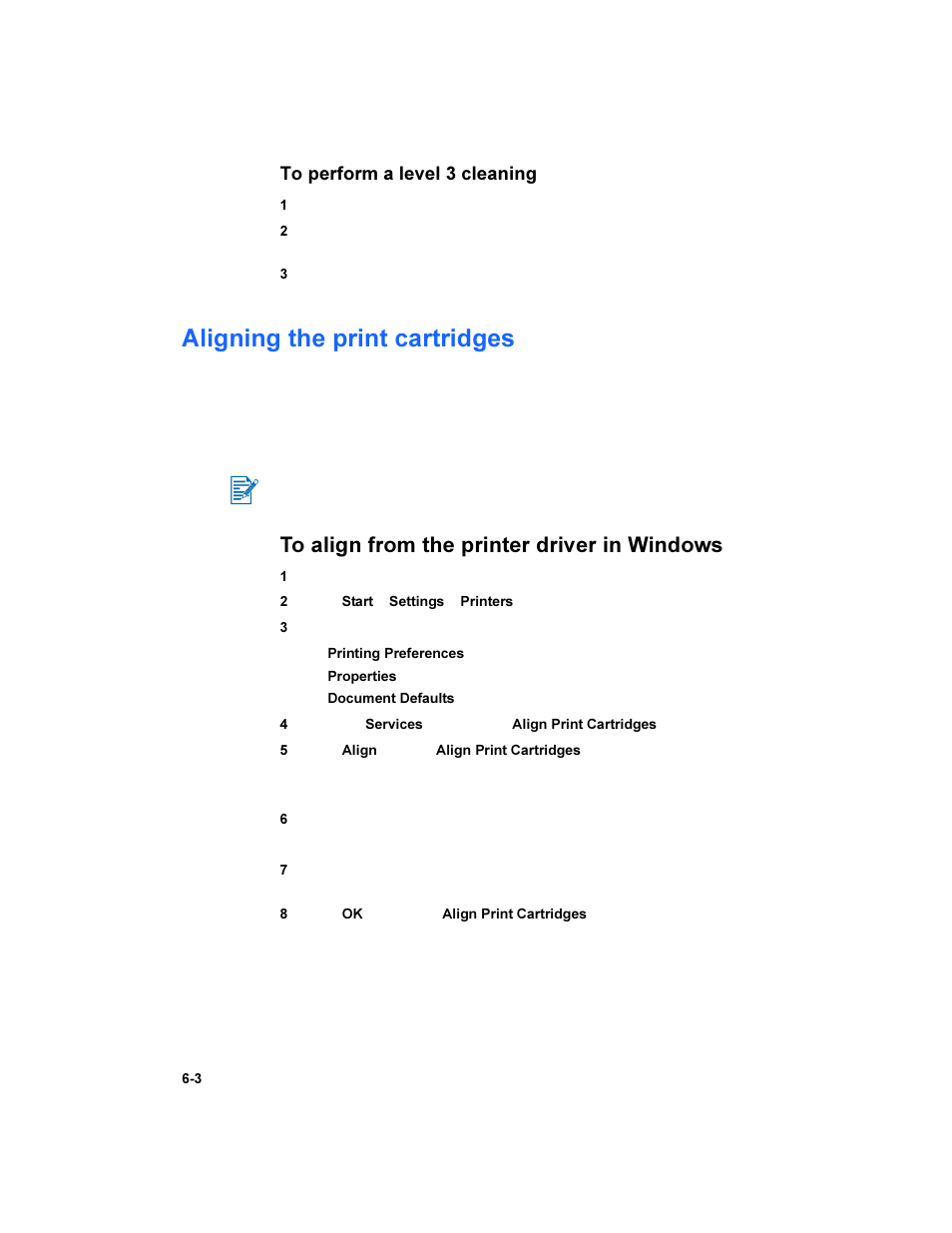 Aligning the print cartridges, Aligning the print cartridges -3, Aligning the print | Cartridges | HP Deskjet 450 Mobile Printer series User Manual | Page 44 / 86