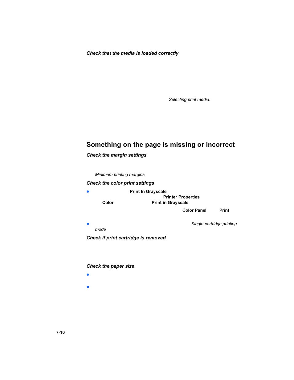 Something on the page is missing or incorrect | HP Deskjet 450 Mobile Printer series User Manual | Page 58 / 86