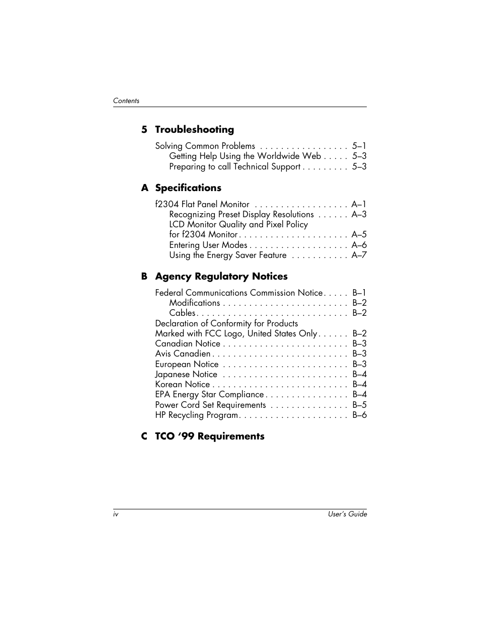 HP f2304 23-inch High Def LCD Monitor User Manual | Page 4 / 52