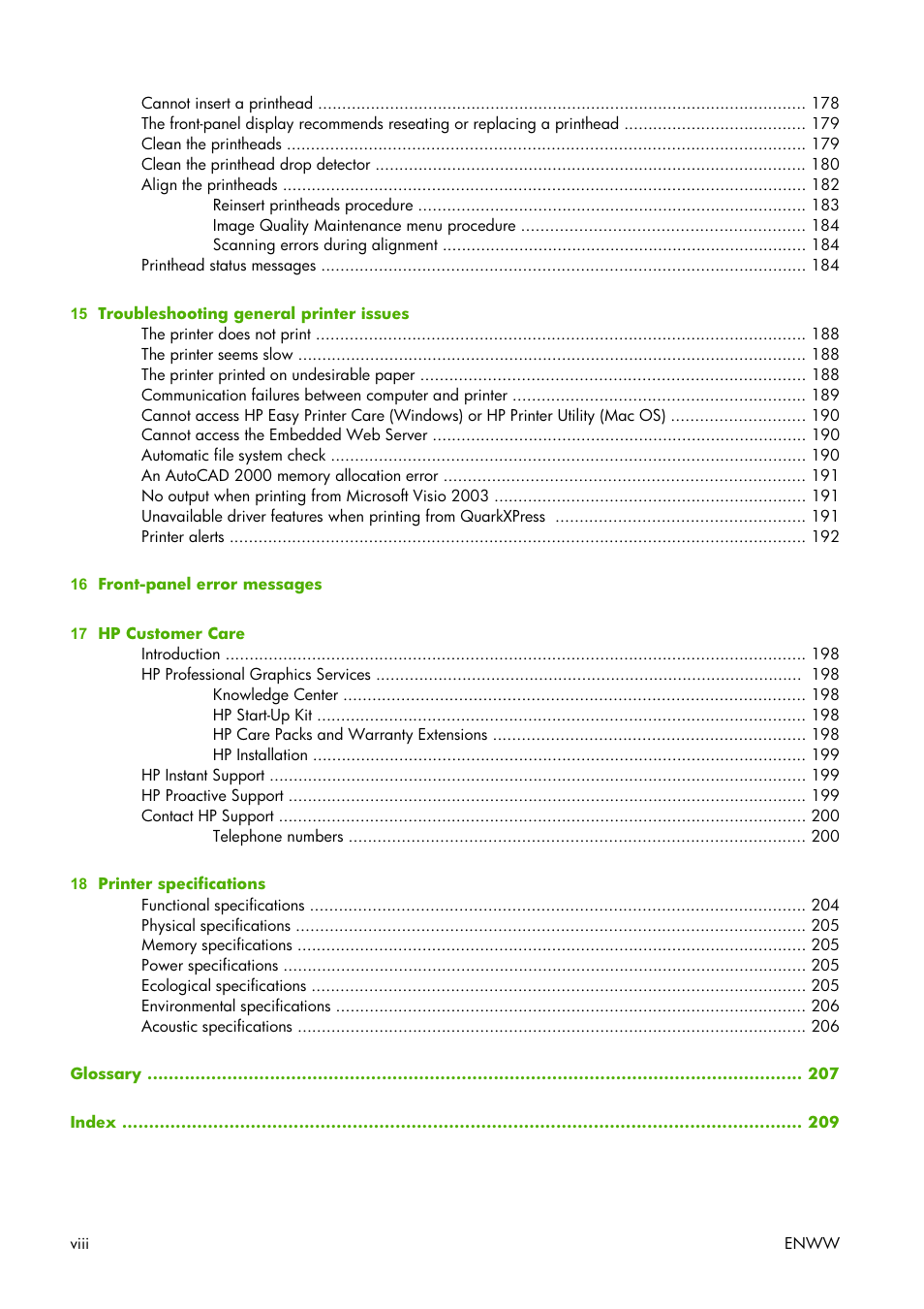 HP Designjet Z3100 Photo Printer series User Manual | Page 10 / 221