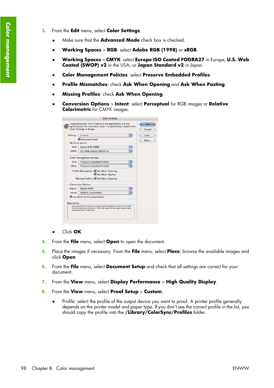 HP Designjet Z3100 Photo Printer series User Manual | Page 108 / 221