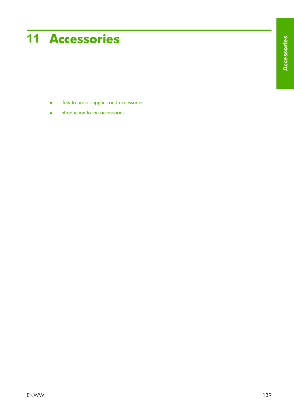 Accessories, 11 accessories | HP Designjet Z3100 Photo Printer series User Manual | Page 149 / 221