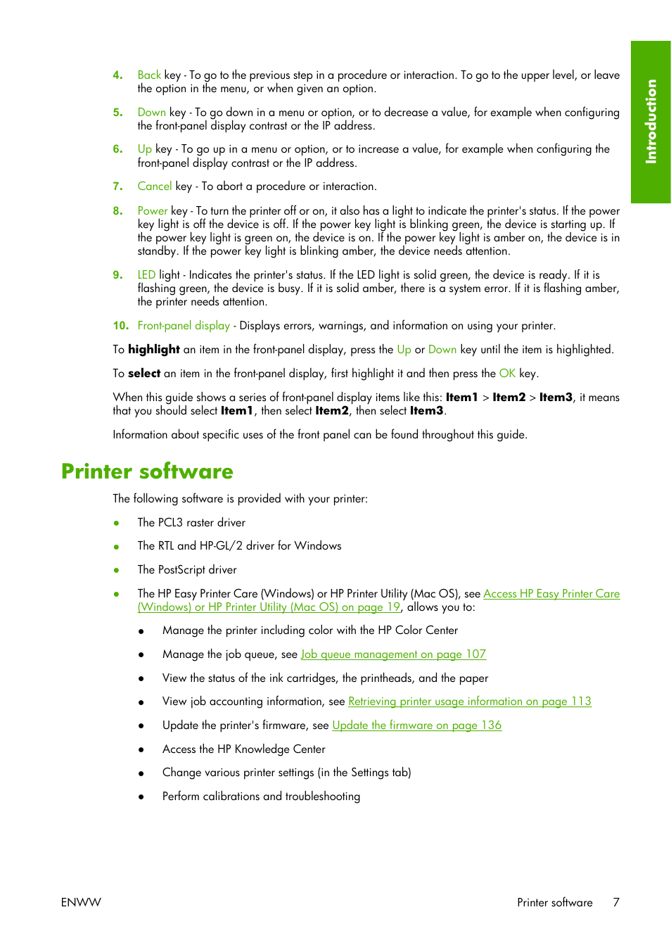 Printer software | HP Designjet Z3100 Photo Printer series User Manual | Page 17 / 221