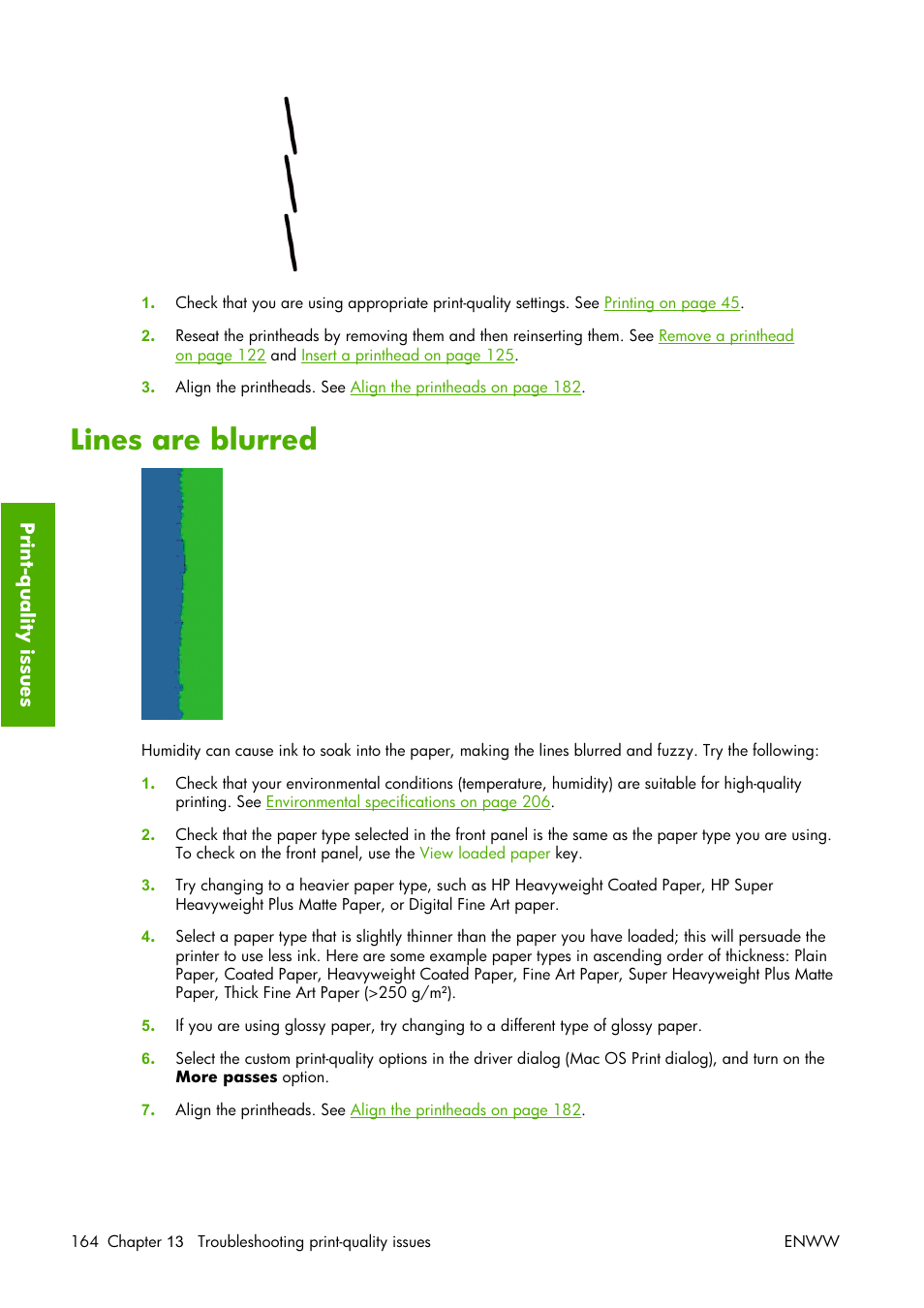 Lines are blurred | HP Designjet Z3100 Photo Printer series User Manual | Page 174 / 221