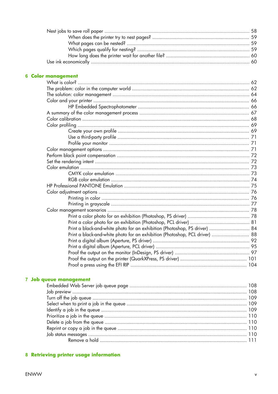 HP Designjet Z3100 Photo Printer series User Manual | Page 7 / 221