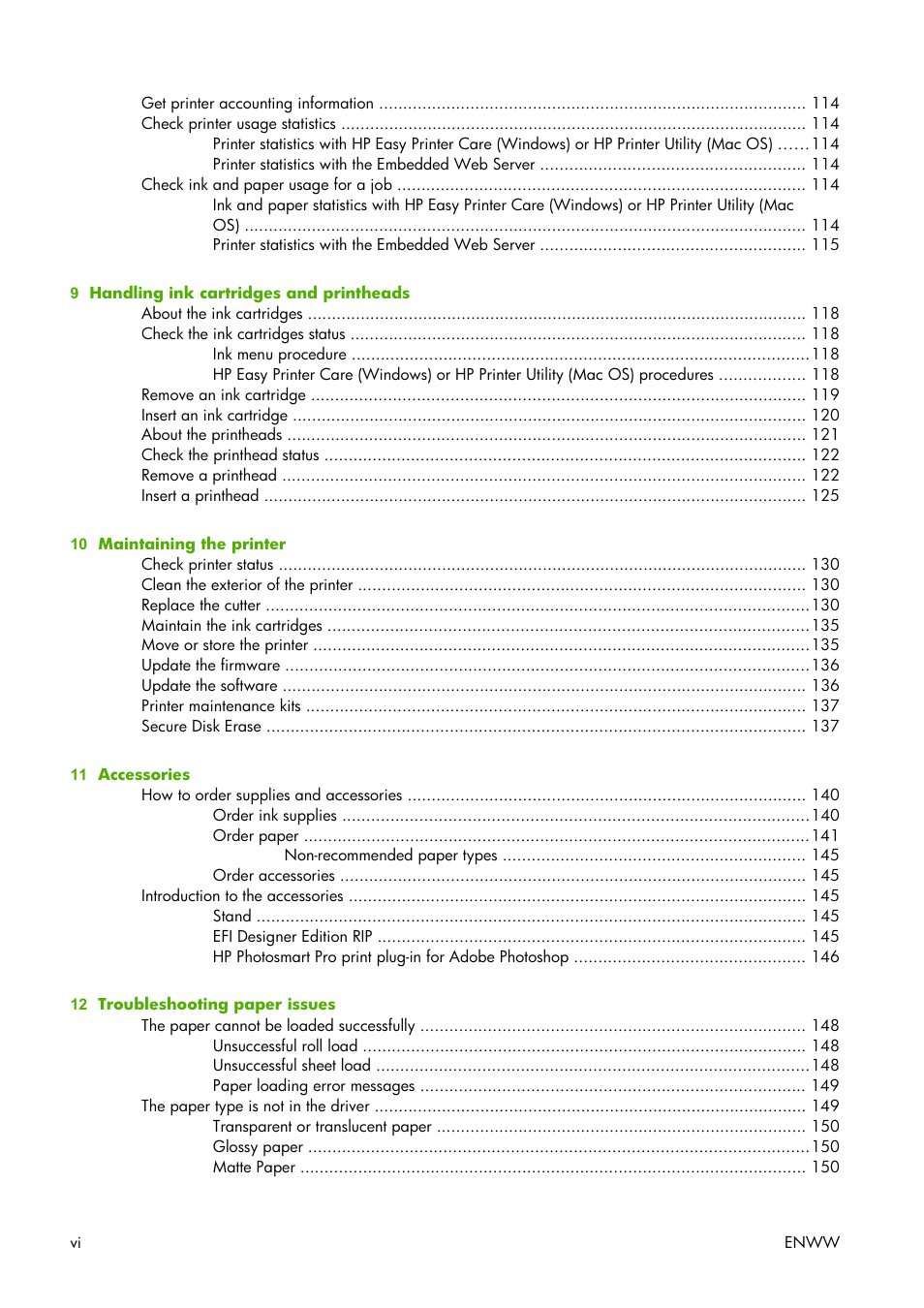 HP Designjet Z3100 Photo Printer series User Manual | Page 8 / 221