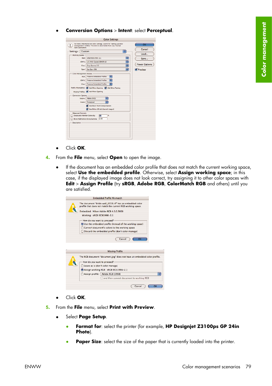 HP Designjet Z3100 Photo Printer series User Manual | Page 89 / 221