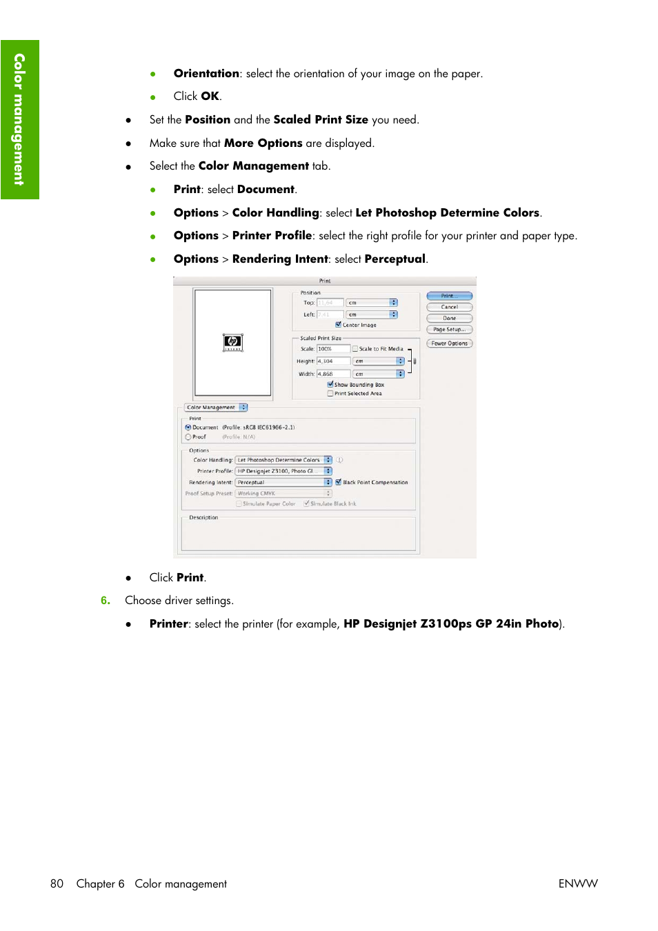 HP Designjet Z3100 Photo Printer series User Manual | Page 90 / 221