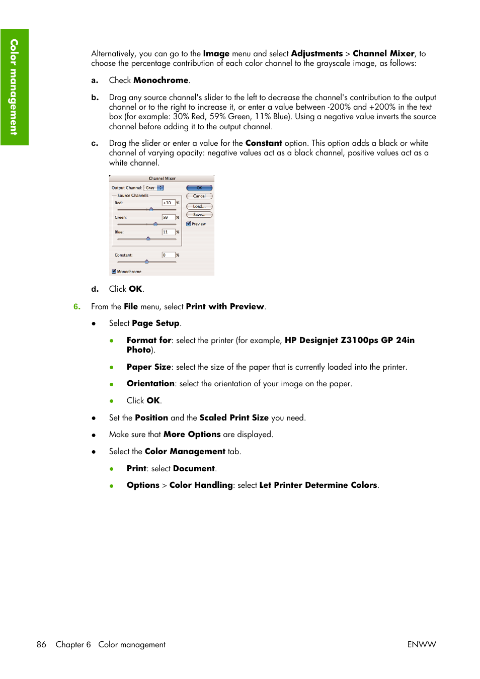 HP Designjet Z3100 Photo Printer series User Manual | Page 96 / 221