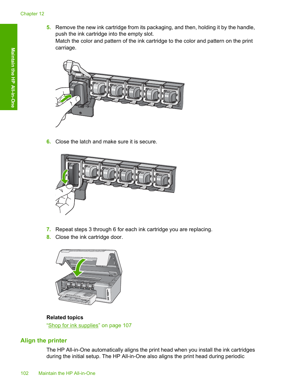 Align the printer | HP Photosmart C6280 All-in-One Printer User Manual | Page 103 / 189