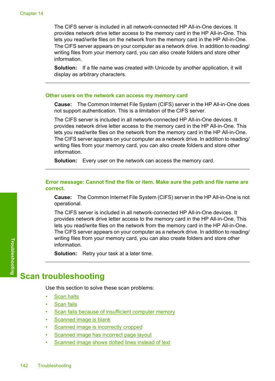 Scan troubleshooting | HP Photosmart C6280 All-in-One Printer User Manual | Page 143 / 189