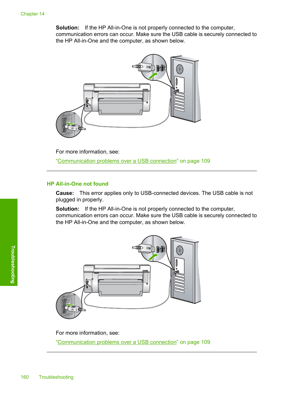 Hp all-in-one not found | HP Photosmart C6280 All-in-One Printer User Manual | Page 161 / 189